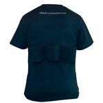 Charger l&#39;image dans la galerie, Anti Snore T-shirt in blue back view 3 inflatable bumpers
